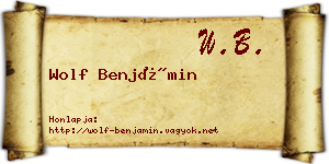 Wolf Benjámin névjegykártya